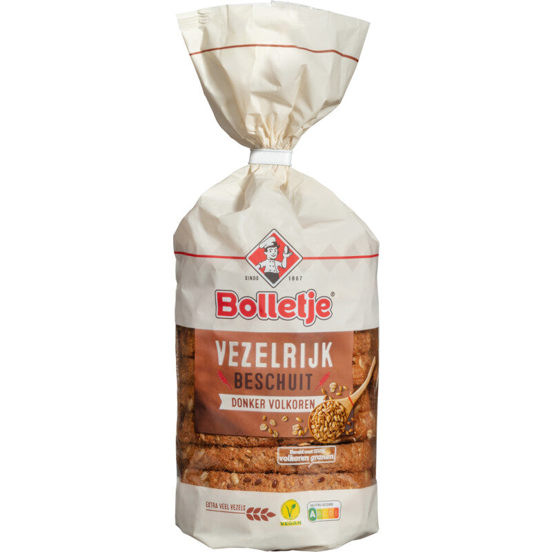 Bolletje Ballaststoffreicher Bauernzwieback aus Vollkorn - Niederländische Delikatessen
