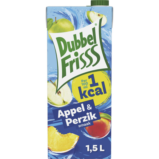 Doppelriss Apfel Pfirsich - 1 Kcal - 1,5 Liter - Fruchtgetränk