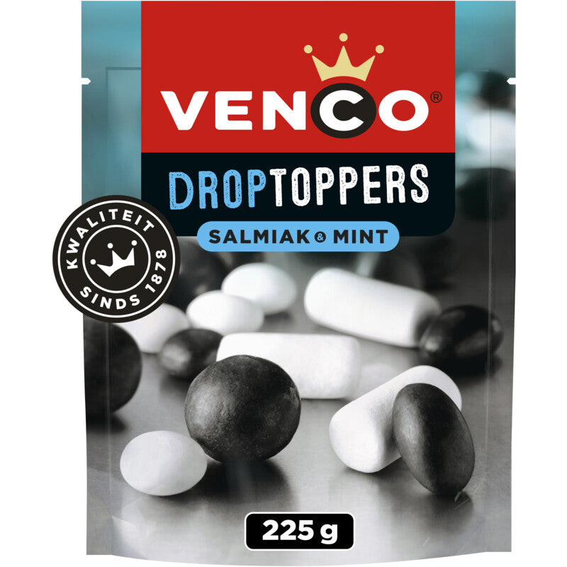 Venco Droptoppers Salmiak & Minze - Niederländische Süßigkeiten