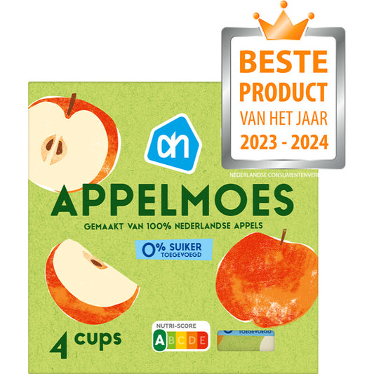 AH Appelmoes 0% suiker toegevoegd 4-pack